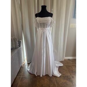 White Sequin Corset Top Wedding Dress/Gown NWOT
